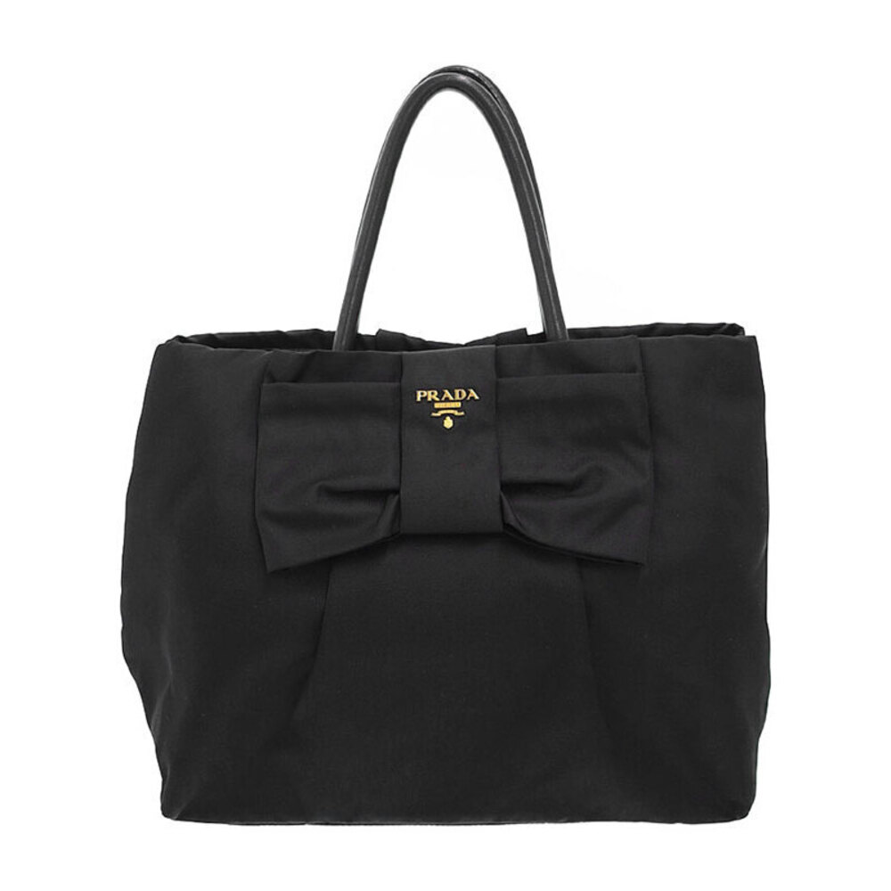 Prada Tessuto bow tote Shoulder bag black
